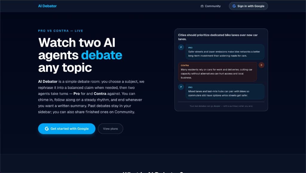 AI Debator preview